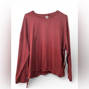NWT Ebb & Flow athleisure Women's Wine color Long Sleeve Top Size 1X